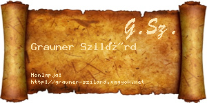 Grauner Szilárd névjegykártya